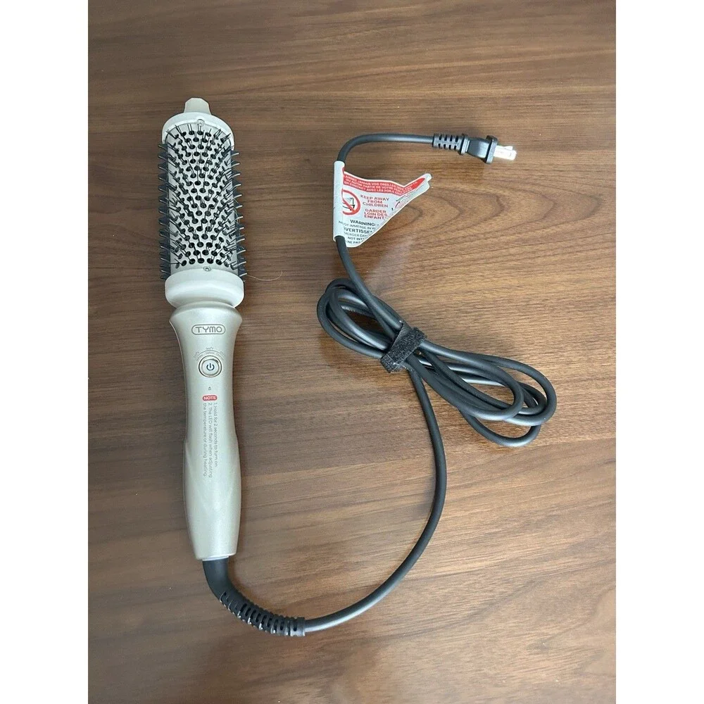 TYMO Heated Curling Brush w/ Adjustable Heat Settings, Electric, Silver/Black